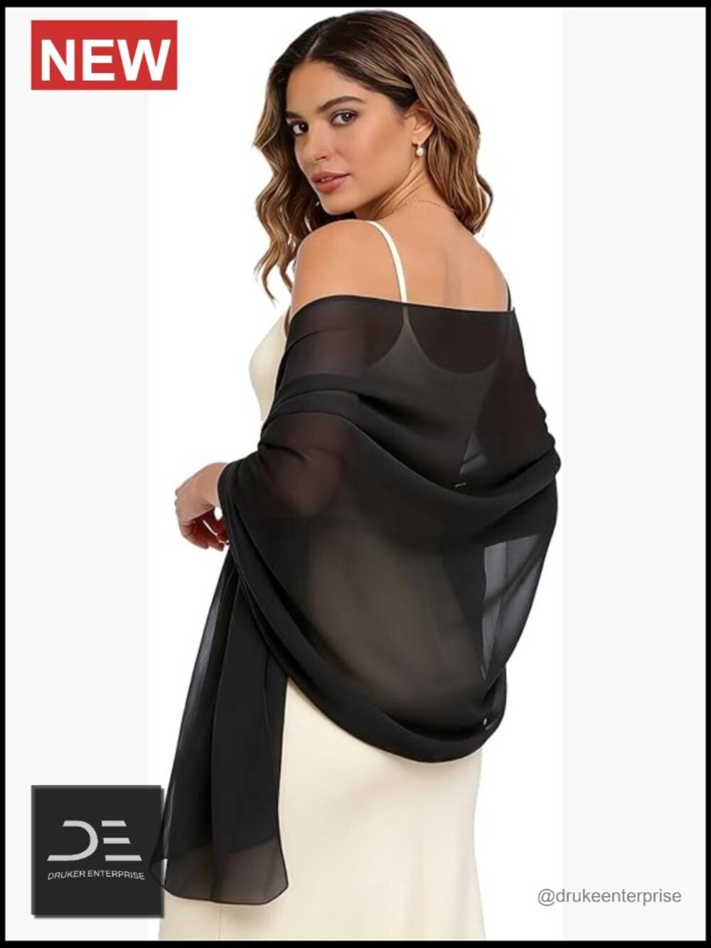 Soft Silky Chiffon Shawl Wrap for Evening Dresses Wedding Bridal